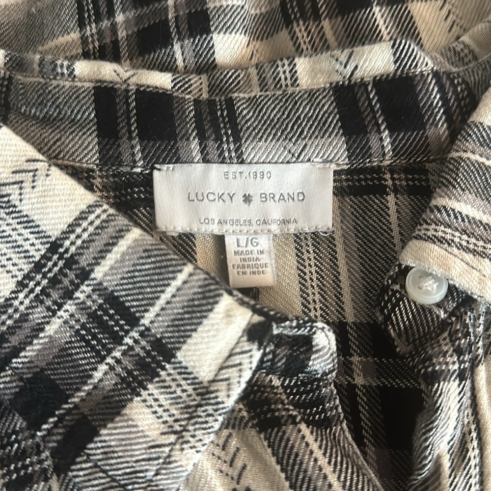 Lucky brand soft flannel - cream and black - Picture 4 of 4